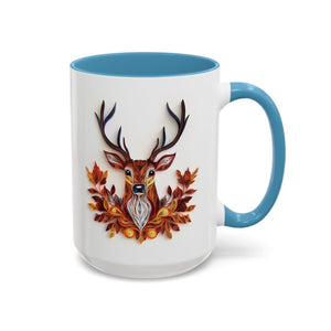 Deer with Fall Leaves, Paper Quilling Mug-Mug-Wild Pour