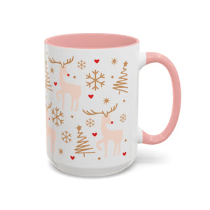 Reindeer, Snowflakes, and Trees, Decorative Wrap-Around Holiday Mug-Mug-Wild Pour