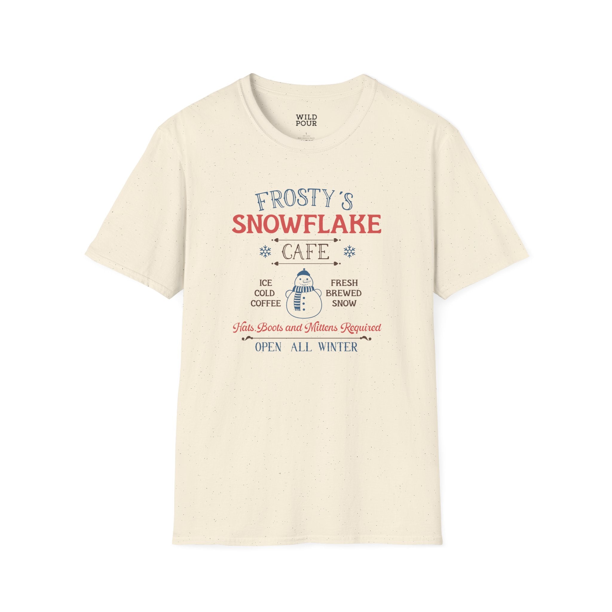 Frosty's Snowflake Cafe, Snowman Tee-Adult Tees-Wild Pour