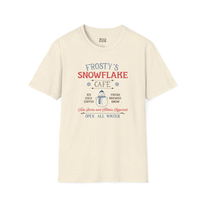 Frosty's Snowflake Cafe, Snowman Tee-Adult Tees-Wild Pour