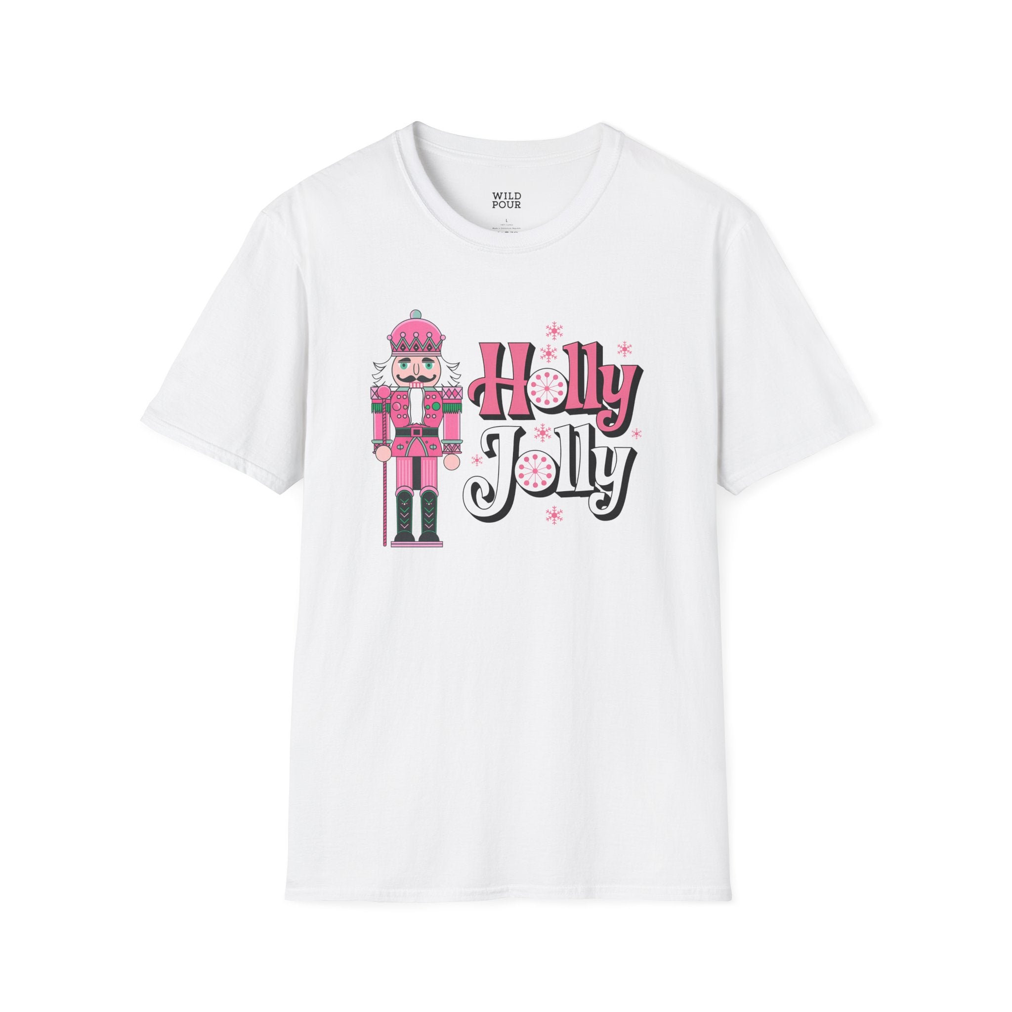 Holly Jolly Nutcracker, Christmas Tee-Adult Tees-Wild Pour