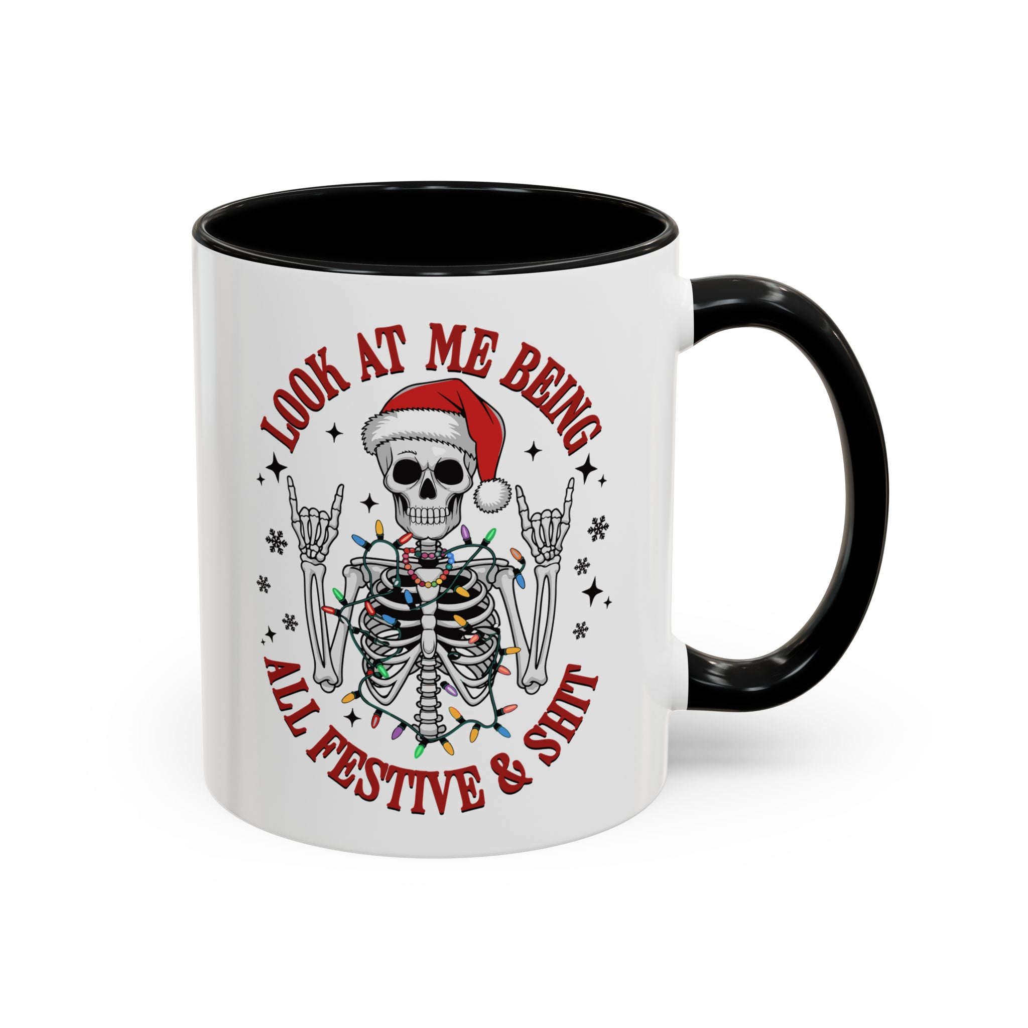 Look at Me Being All Festive and Shit, Christmas Skeleton Mug-Mug-Wild Pour