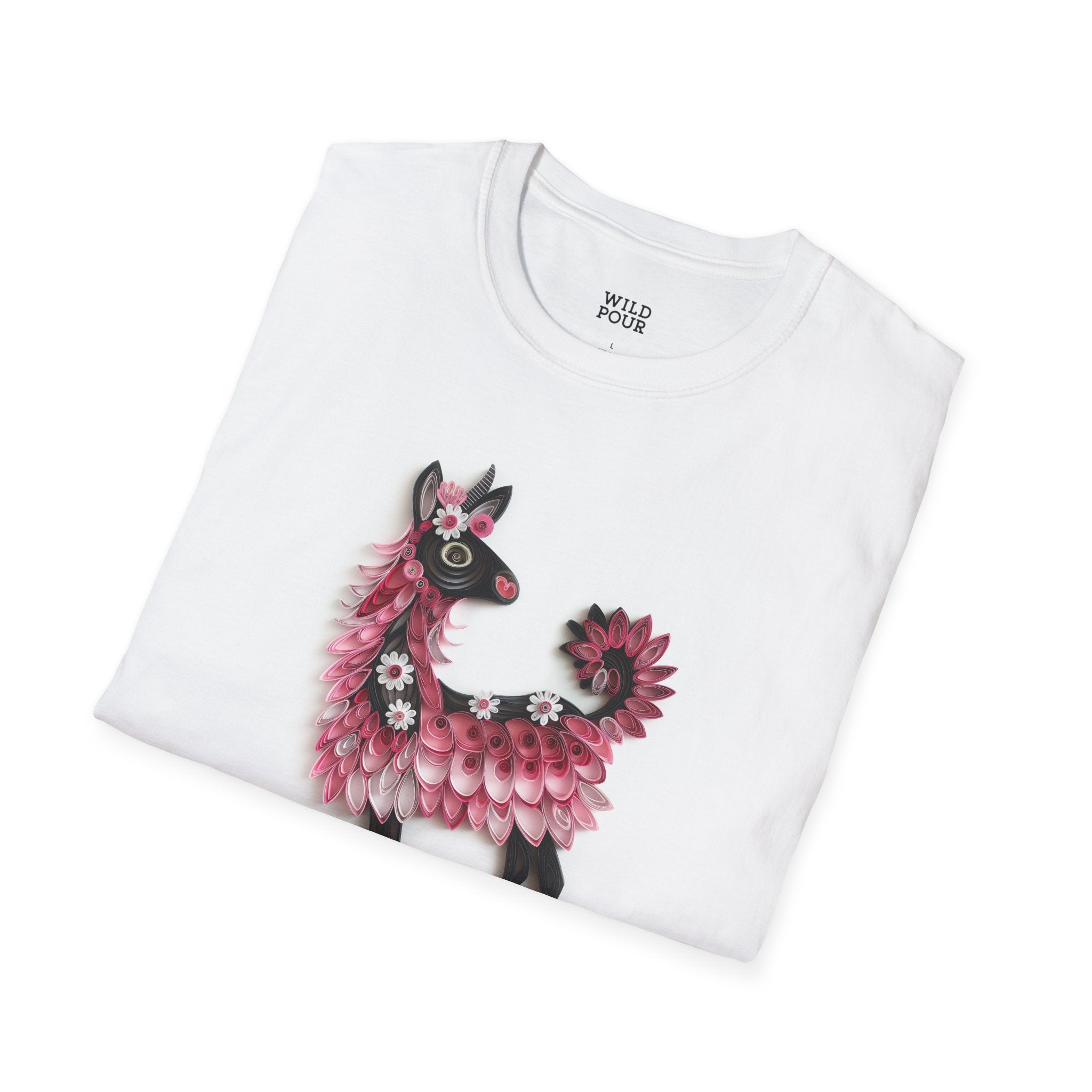 Drama Llama, Paper Quilling Tee-Adult Tees-Wild Pour