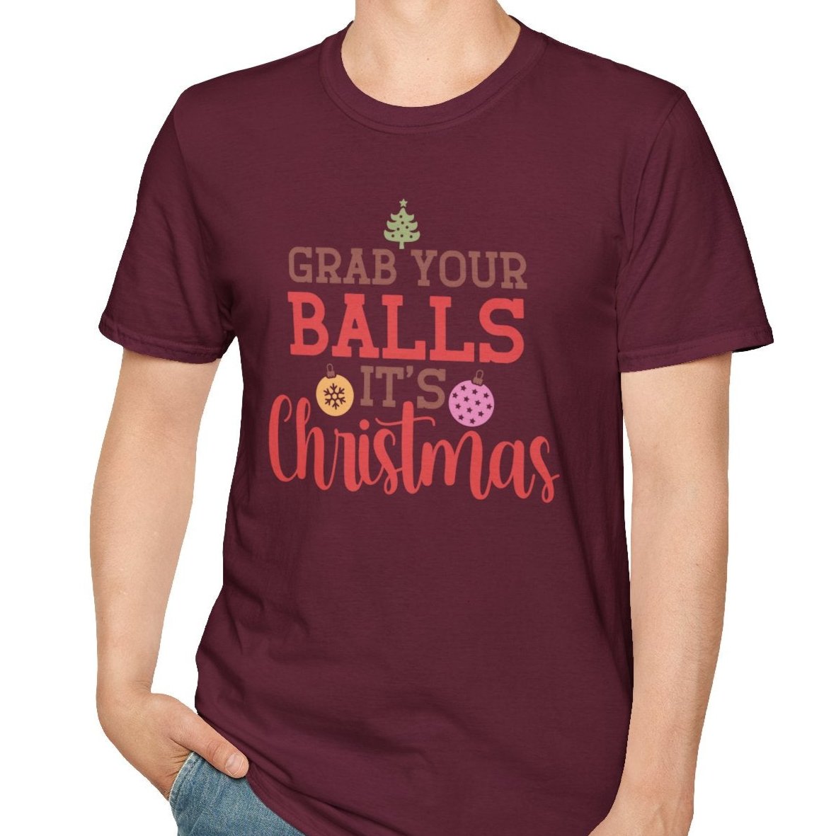 Grab Your Balls, It's Christmas Tee-Adult Tees-Wild Pour