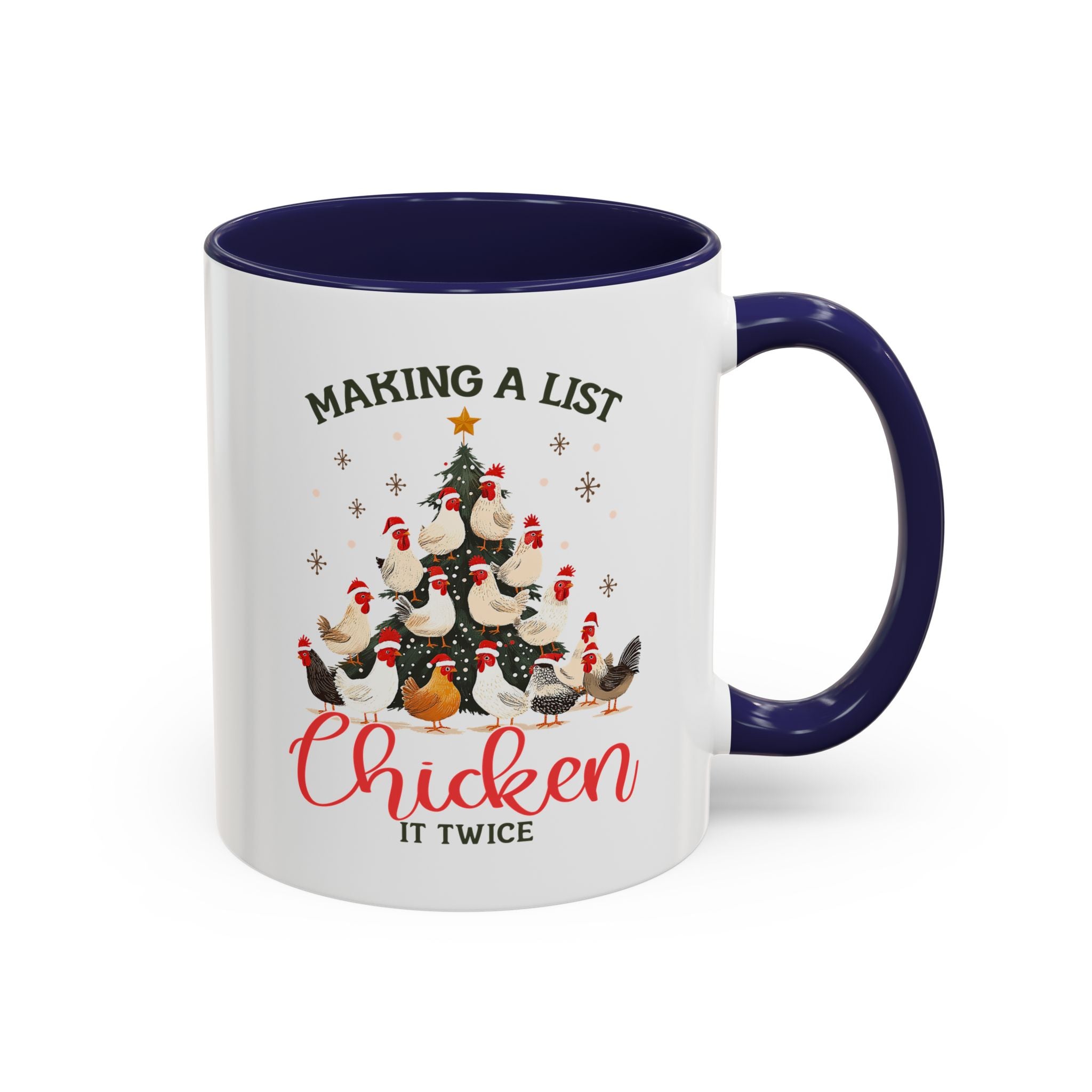 Making a List Chicken It Twice, Christmas Farm Chickens Mug-Mug-Wild Pour