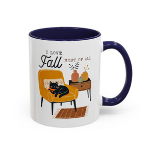 I Love Fall Most of All, Cozy Cat Mug-Mug-Wild Pour