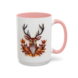 Deer with Fall Leaves, Paper Quilling Mug-Mug-Wild Pour