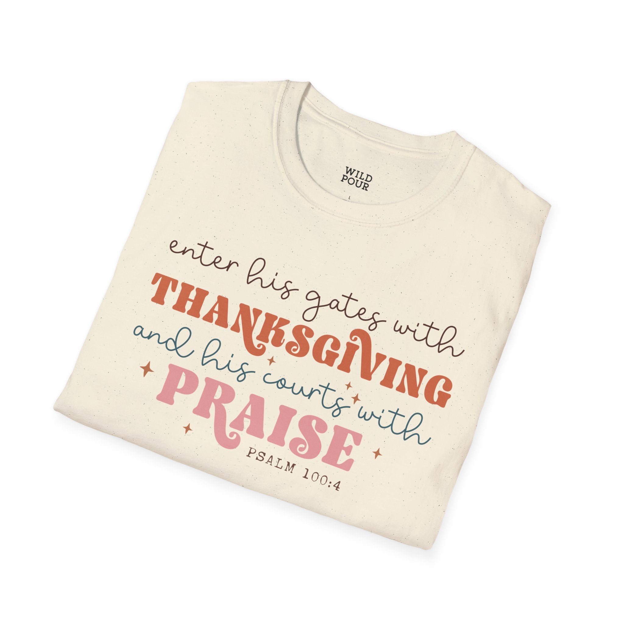 Enter His Gates with Thanksgiving Tee-Adult Tees-Wild Pour