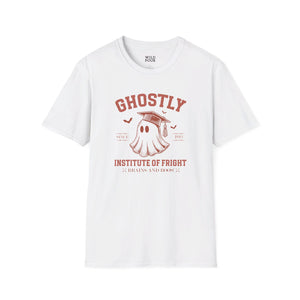 Ghostly Institute of Fright - Halloween University Tee-Adult Tees-Wild Pour