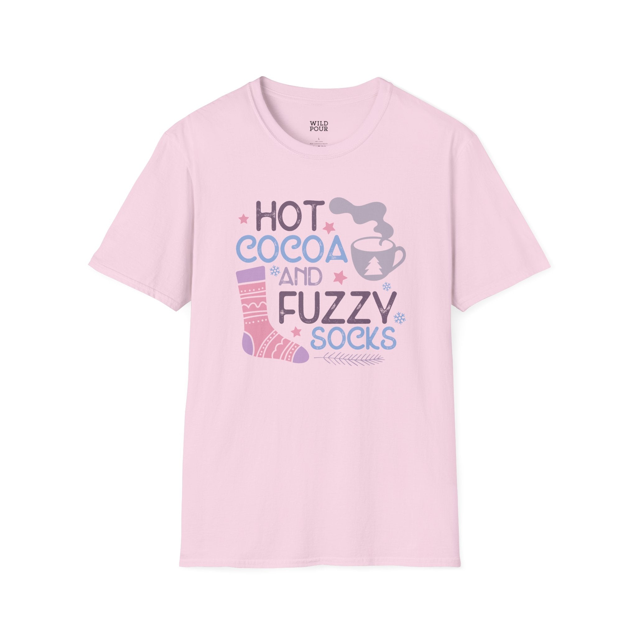 Hot Cocoa and Fuzzy Socks Tee-Adult Tees-Wild Pour