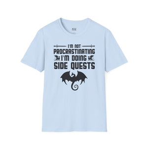 I'm Not Procrastinating, I'm Doing Side Quests, Gamer Tee-Adult Tees-Wild Pour