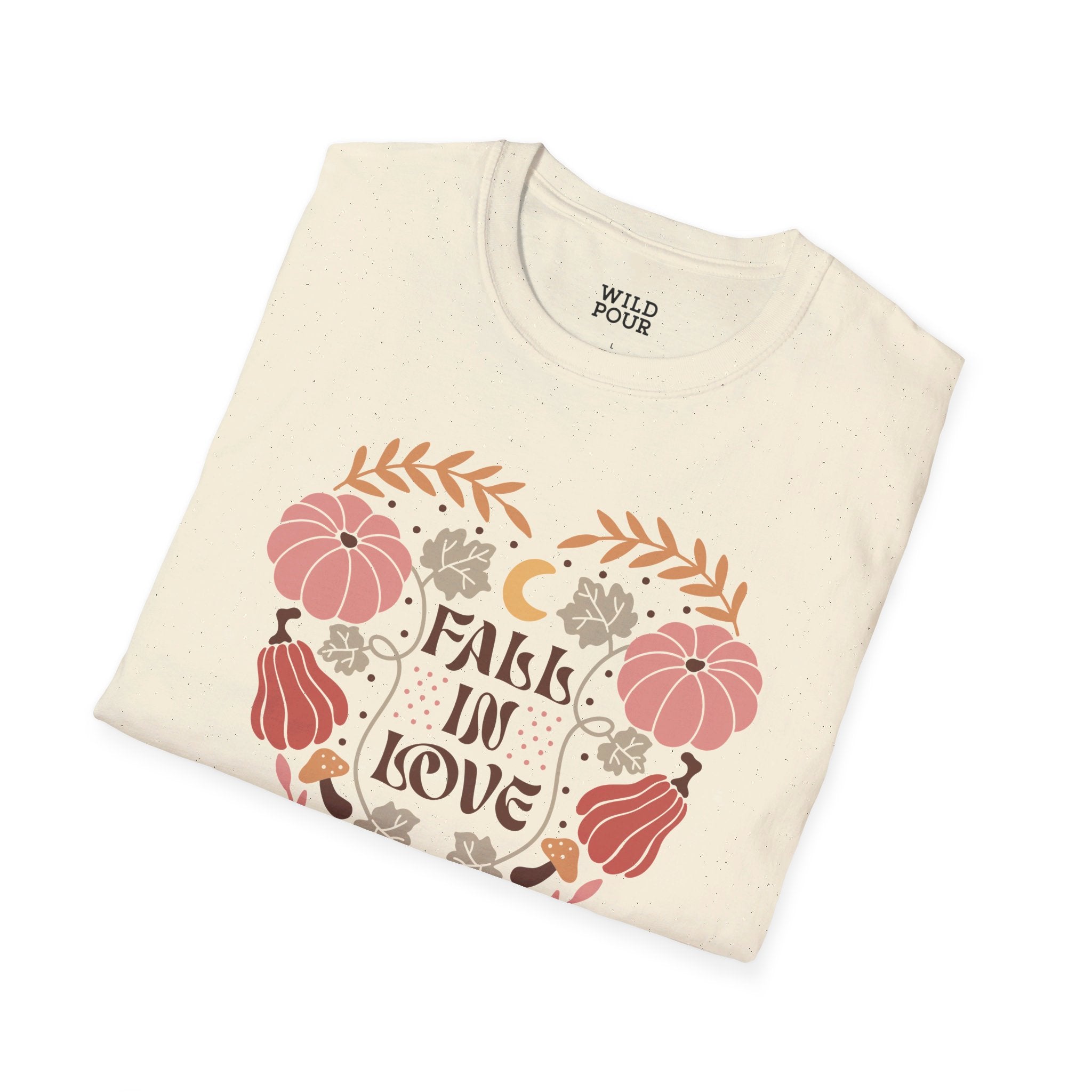 Fall in Love, Boho Retro Fall Tee-Adult Tees-Wild Pour