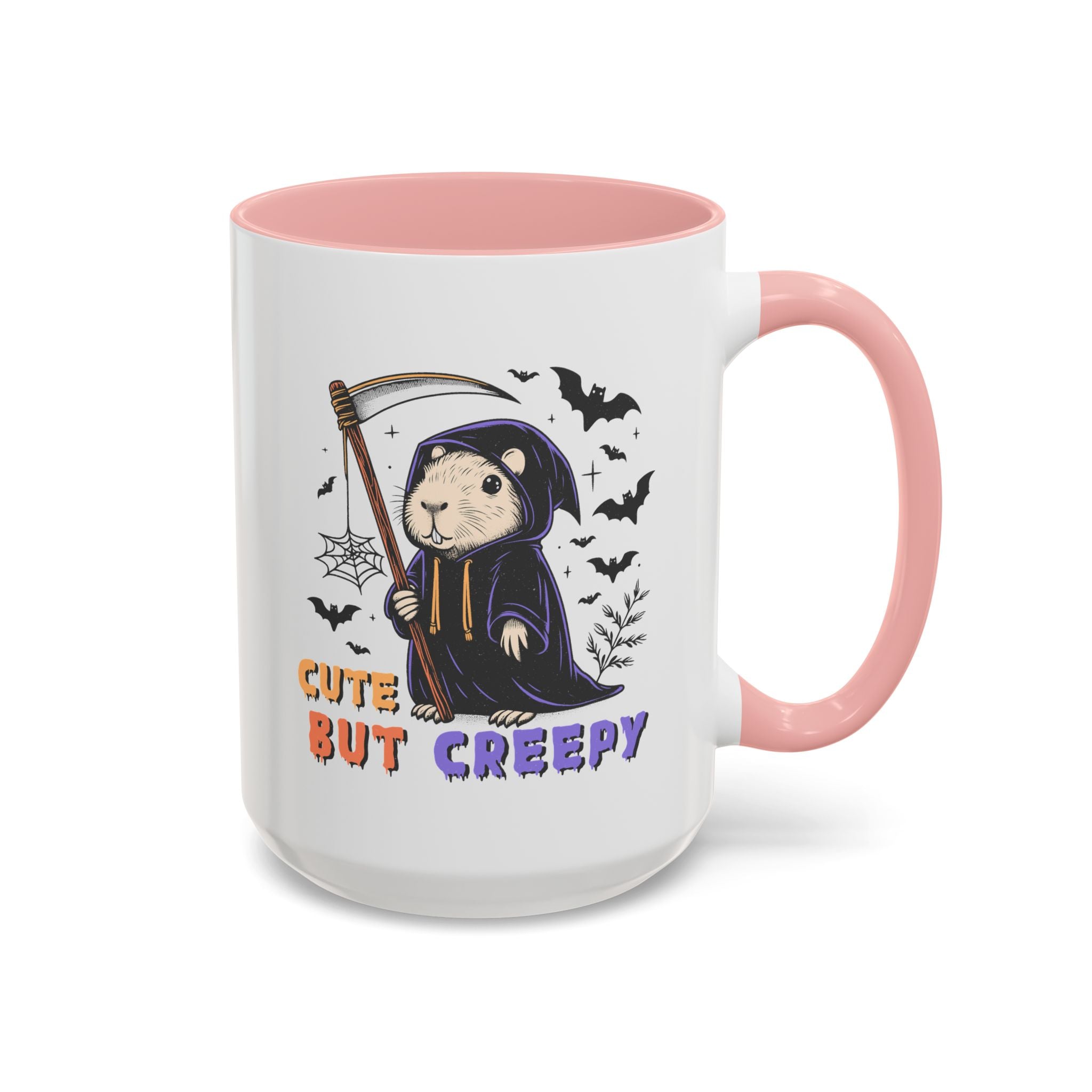 Cute But Creepy, Capybara Mug - Available in a variety of vibrant accent colors, and in 15oz and 11oz sizes. Dishwasher and microwave safe.