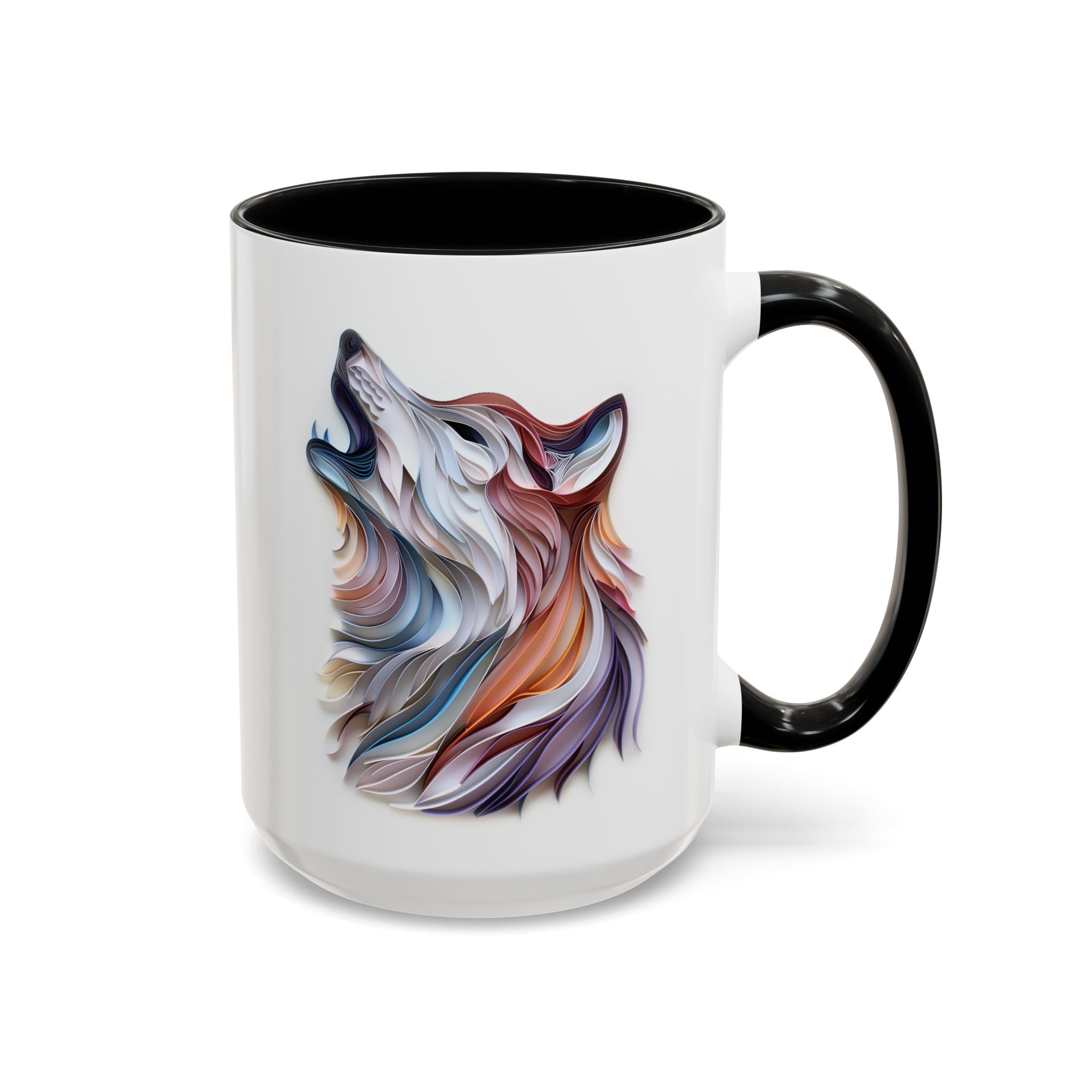 Howling Wolf, Paper Quilling Mug-Mug-Wild Pour