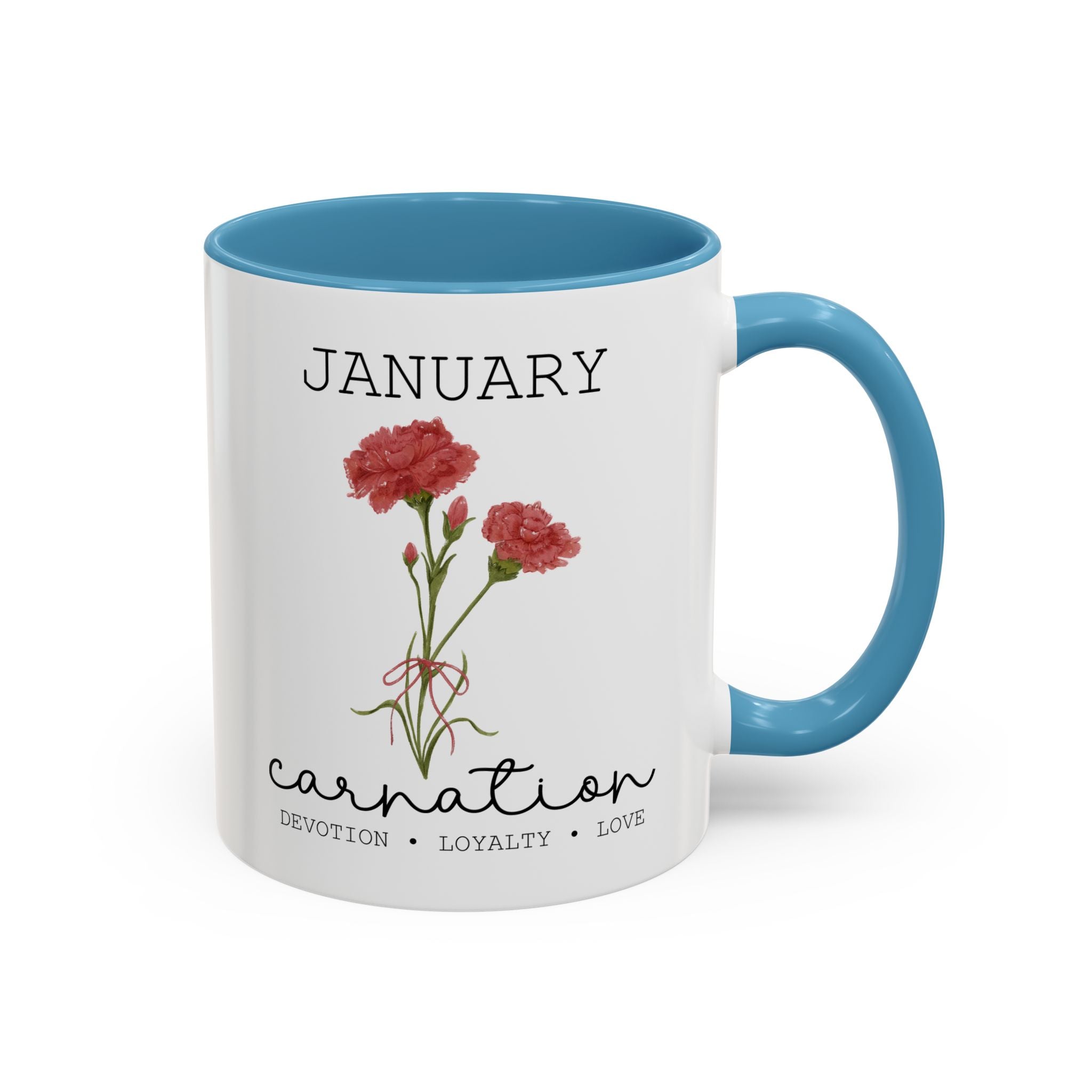 January Carnation, Virtues Birth Month Mug-Mug-Wild Pour