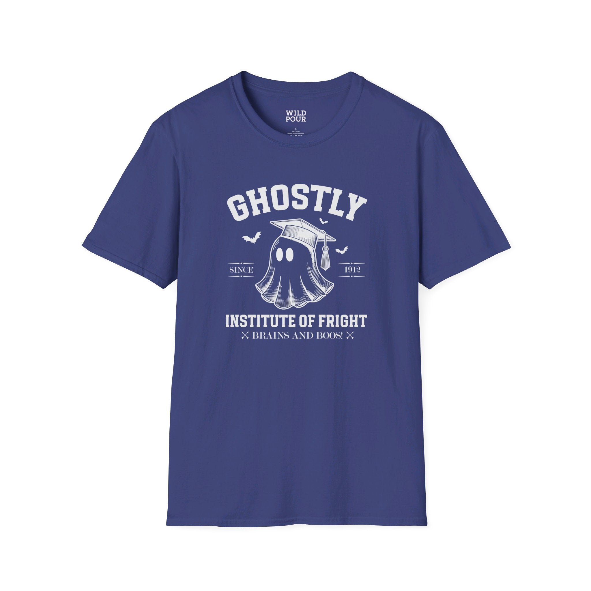 Ghostly Institute of Fright - Halloween University Tee-Adult Tees-Wild Pour