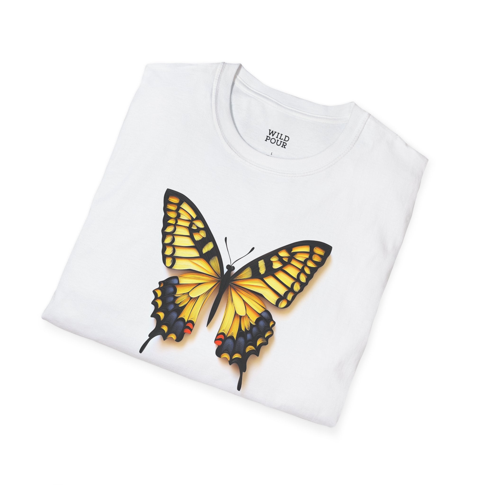 Yellow Tiger Swallowtail Butterfly, Paper Quilling Tee-Adult Tees-Wild Pour