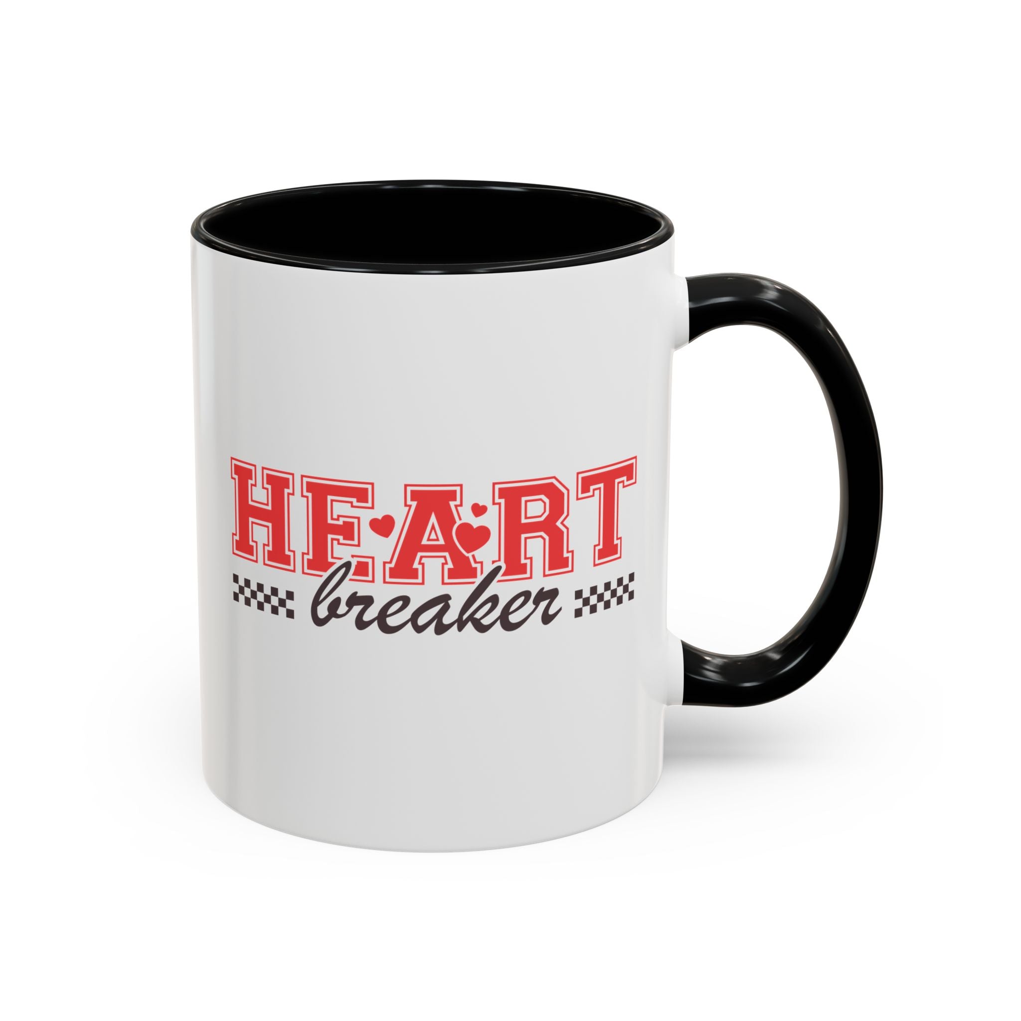 Heart Breaker, Anti-Valentine's Day Mug - Available in a variety of vibrant accent colors, and in 15oz and 11oz sizes. Dishwasher and microwave safe.