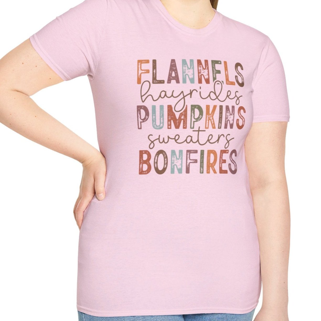 Flannels Hayrides Pumpkins Sweaters, Fall Tee-Adult Tees-Wild Pour