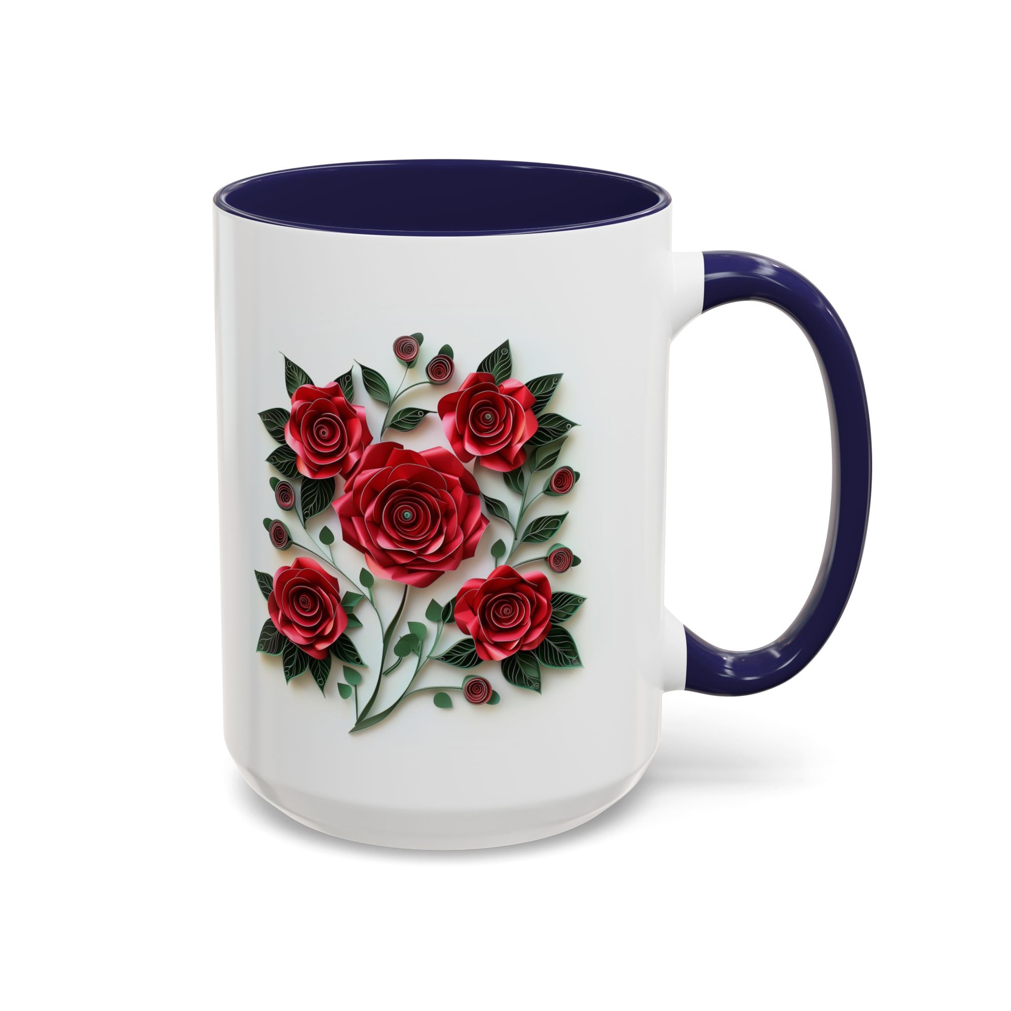 Red Roses, Paper Quilling Mug-Mug-Wild Pour