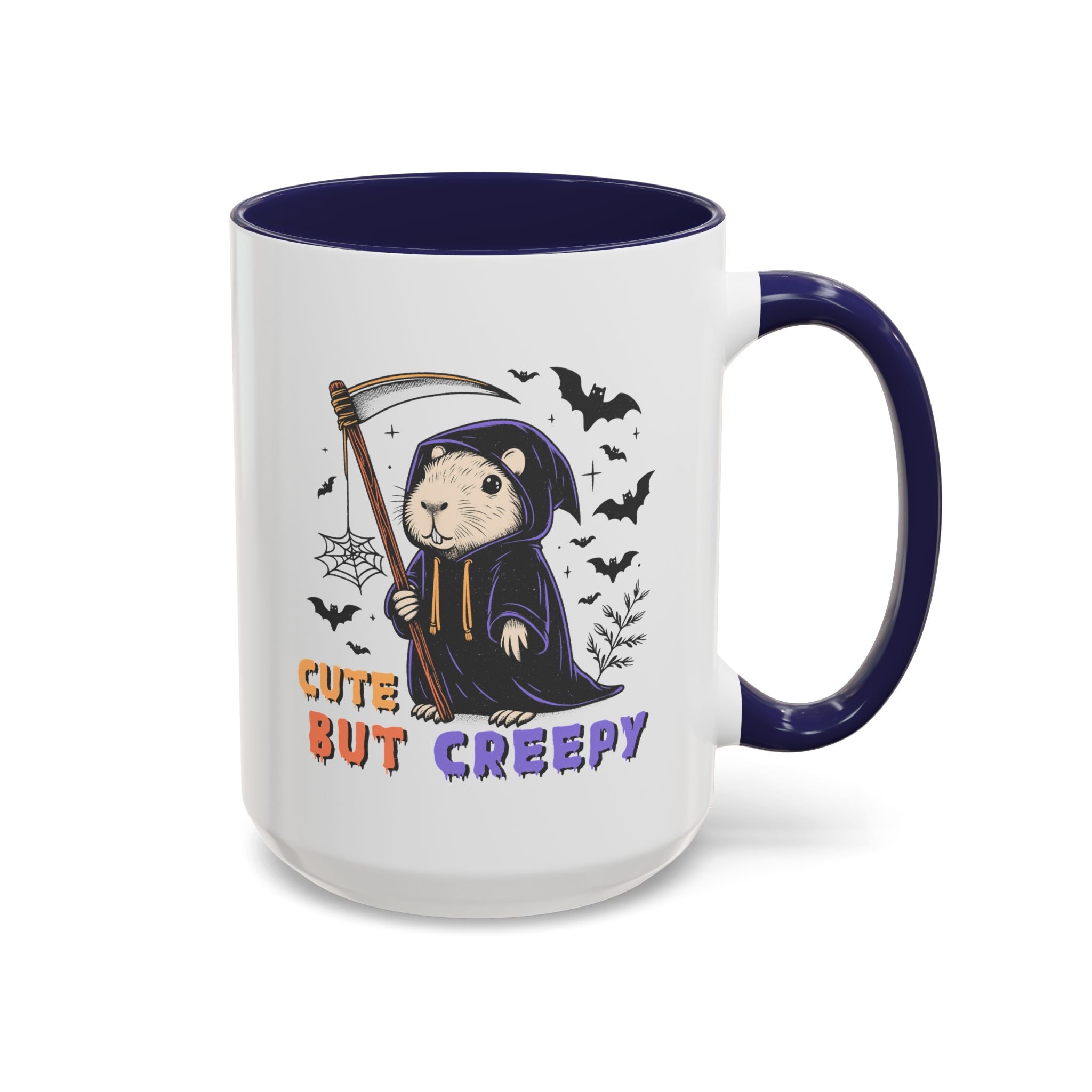 Cute But Creepy, Capybara Mug - Available in a variety of vibrant accent colors, and in 15oz and 11oz sizes. Dishwasher and microwave safe.
