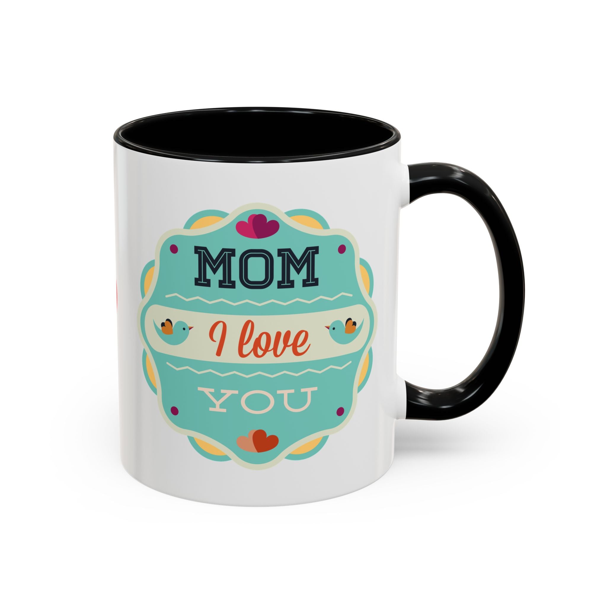 Mom I Love You, Blue Birds and Hearts Mug-Mug-Wild Pour