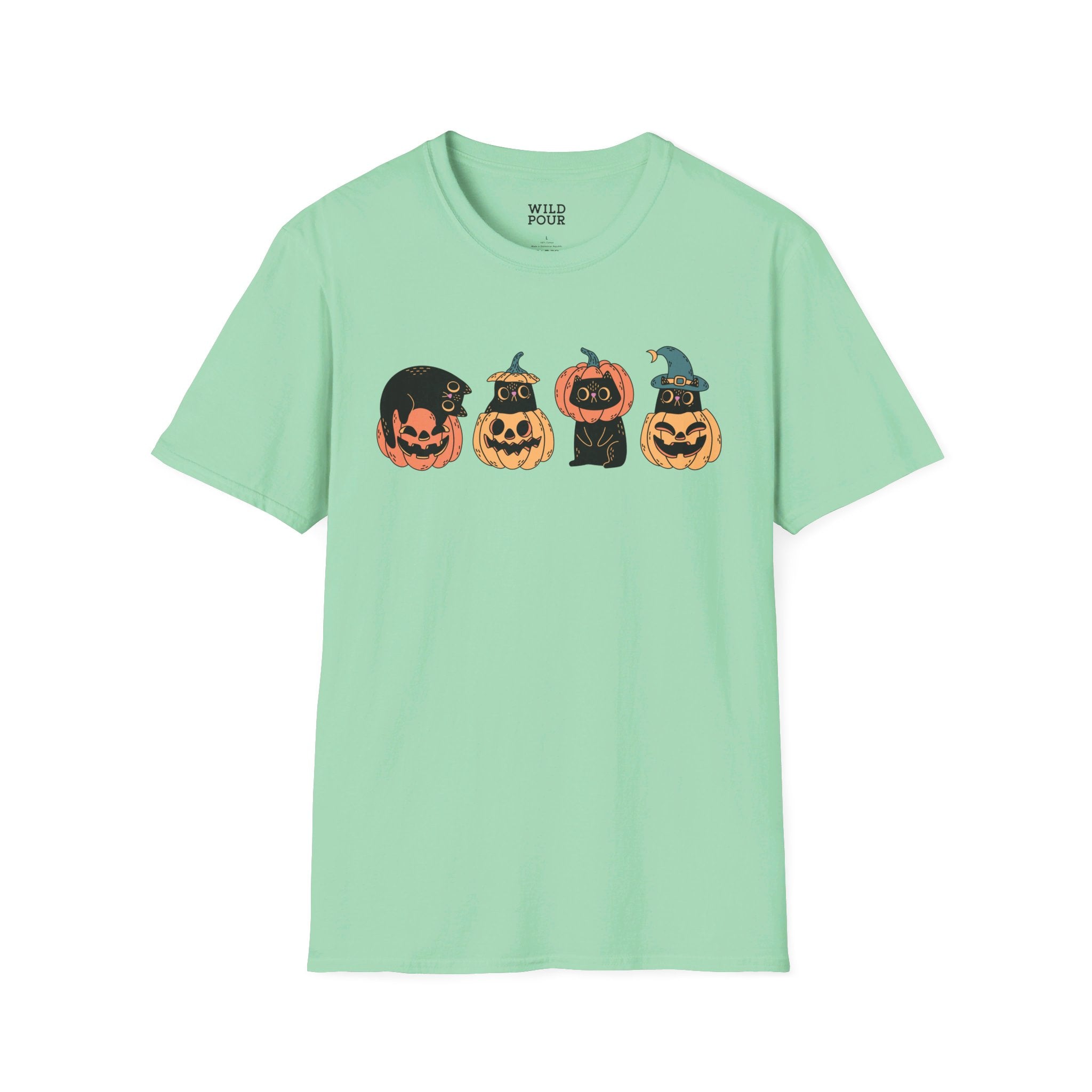 Black Cats and Pumpkins Tee-Adult Tees-Wild Pour