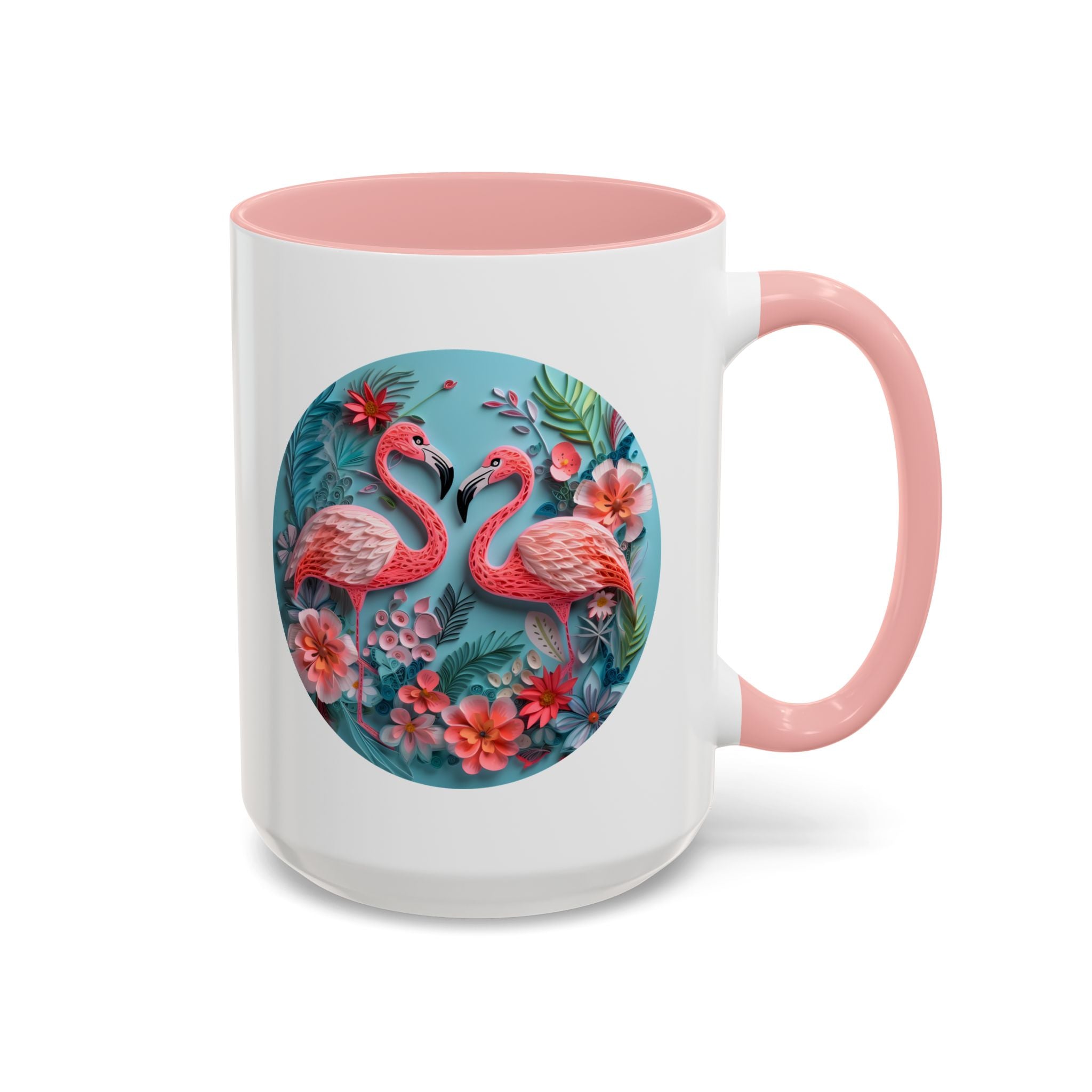 Flamingos, Paper Quilling Mug-Mug-Wild Pour