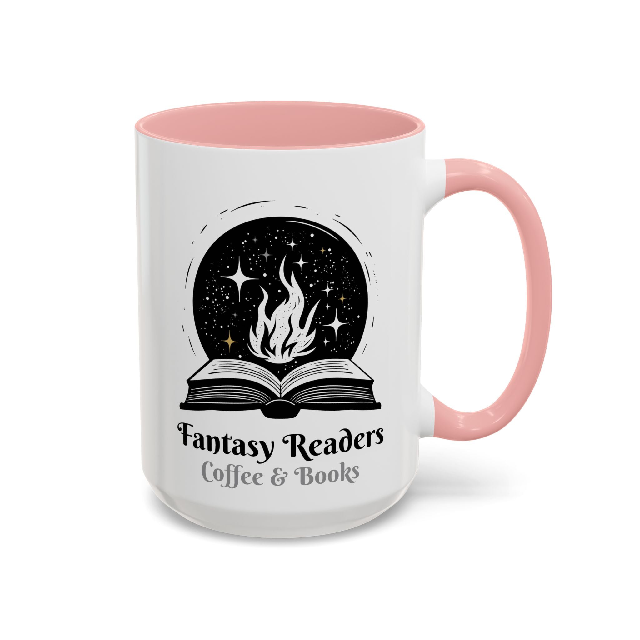 Fantasy Readers Coffee & Books - Fireball Mug - Available in a variety of vibrant accent colors, and in 15oz and 11oz sizes. Dishwasher and microwave safe.