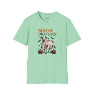 Mooo, I Mean Boo - Vintage Cow Tee-Adult Tees-Wild Pour