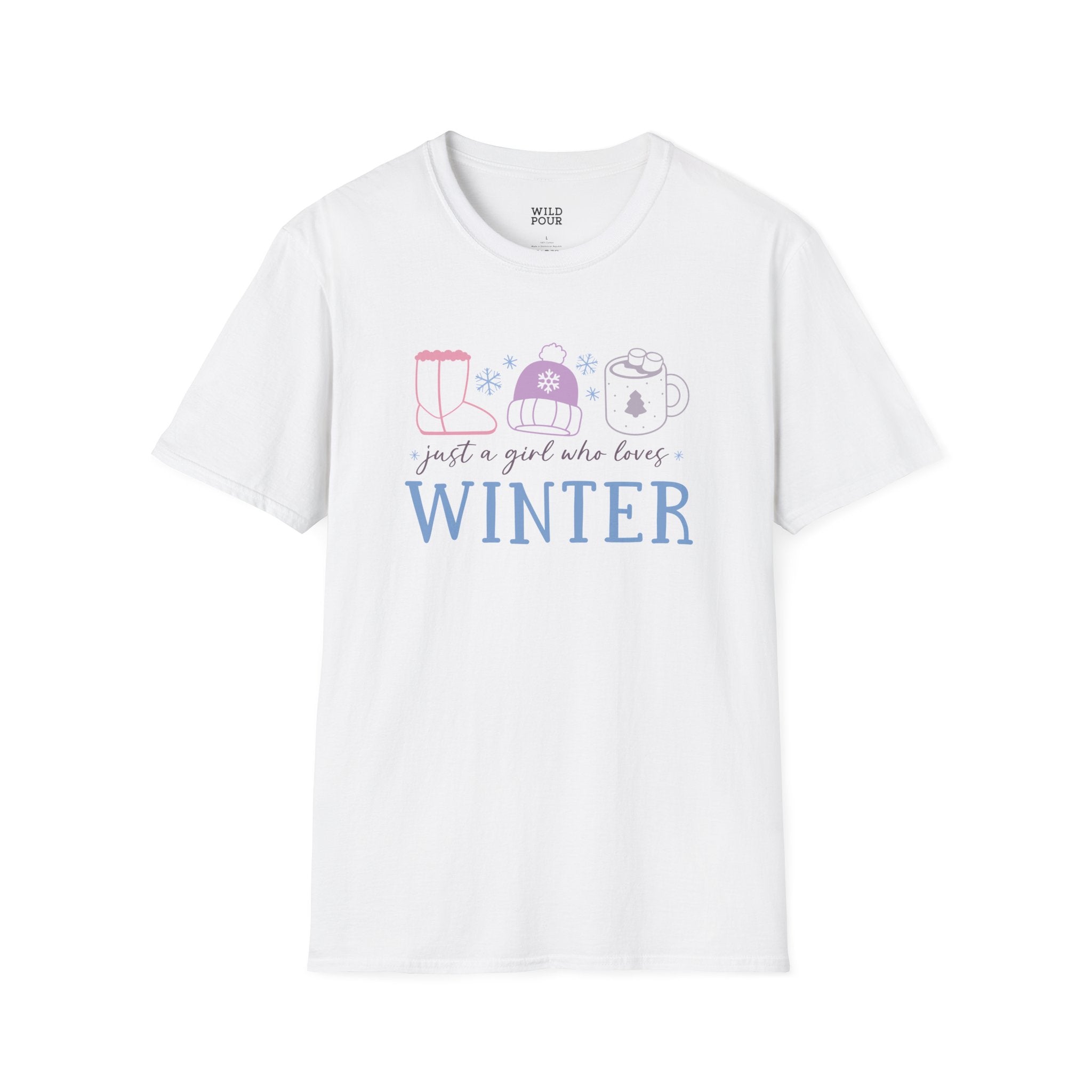 Just a Girl Who Loves Winter Tee-Adult Tees-Wild Pour