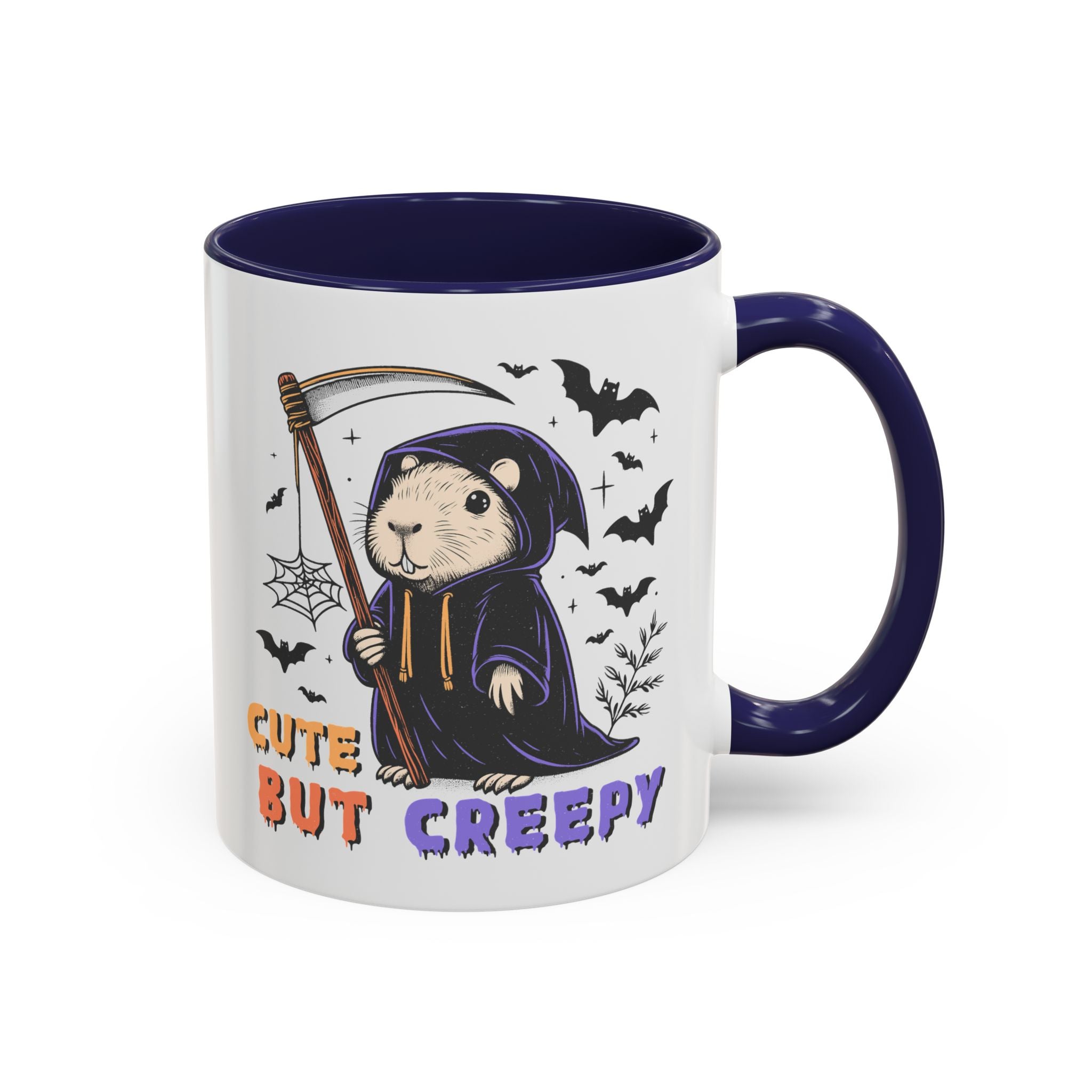 Cute But Creepy, Capybara Mug - Available in a variety of vibrant accent colors, and in 15oz and 11oz sizes. Dishwasher and microwave safe.