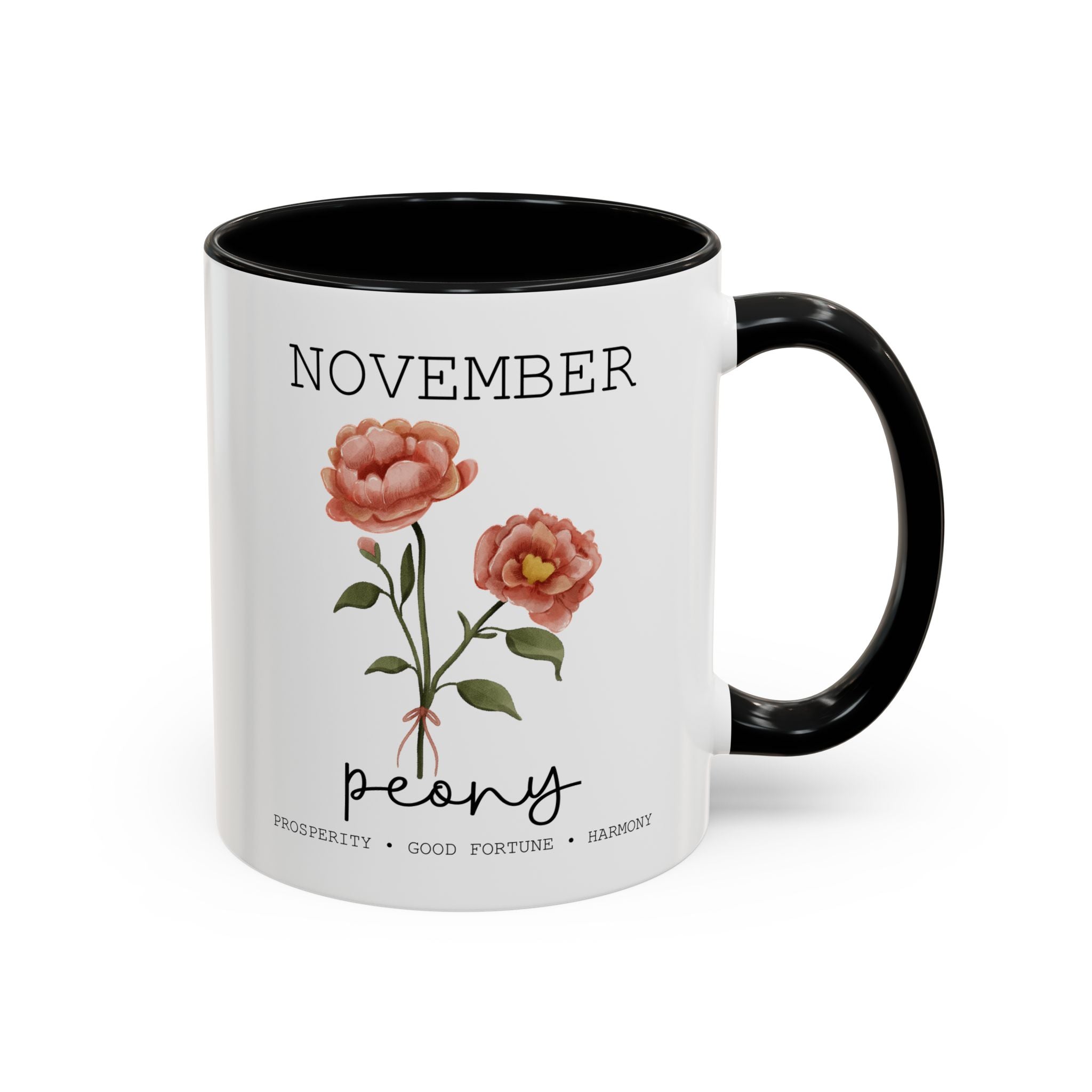 November Peony, Virtues Birth Month Mug-Mug-Wild Pour