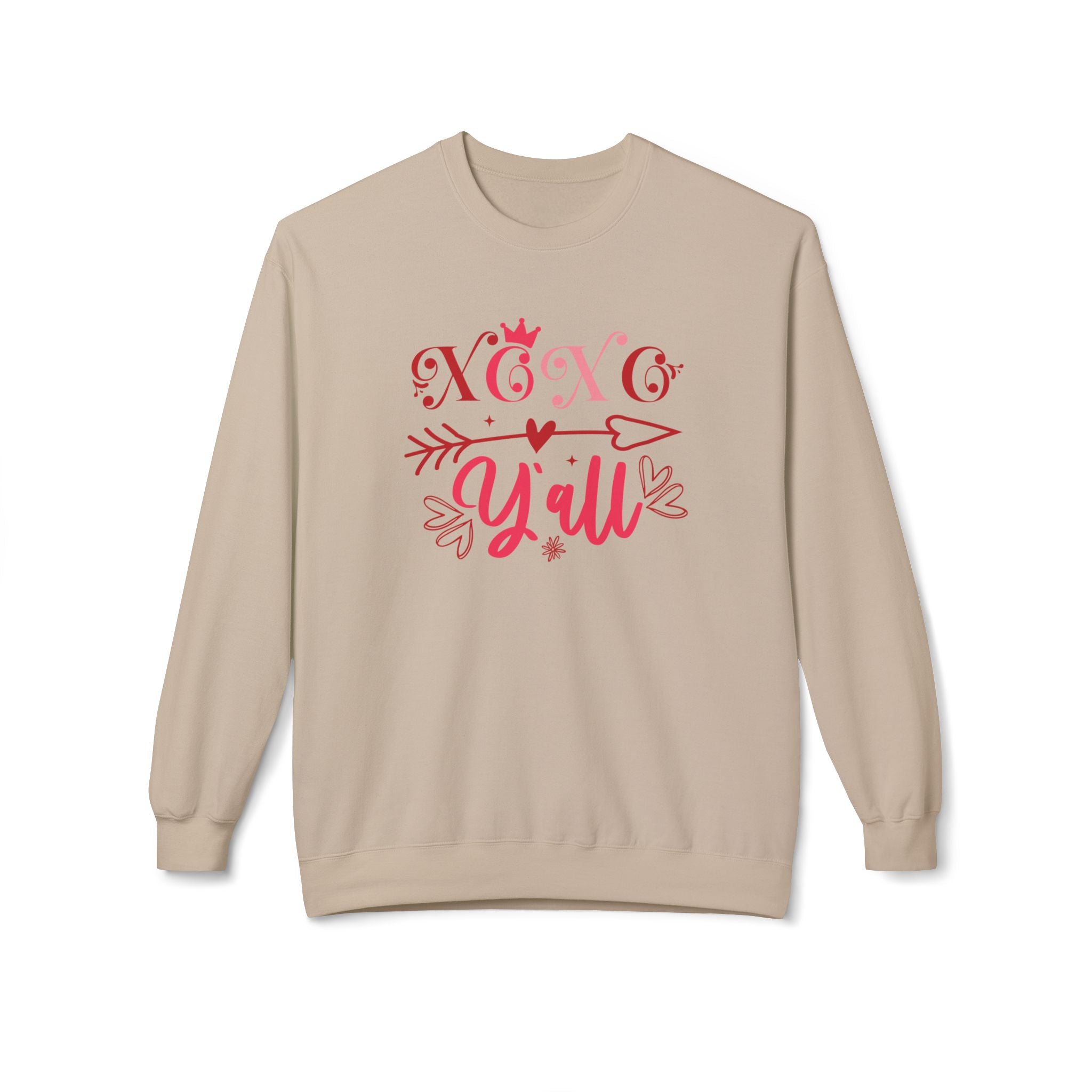 Hugs and Kisses Y'all, XOXO Valentine's Day Sweatshirt - Ultra-soft and super comfy, our premium midweight unisex sweatshirts are perfect for any season.