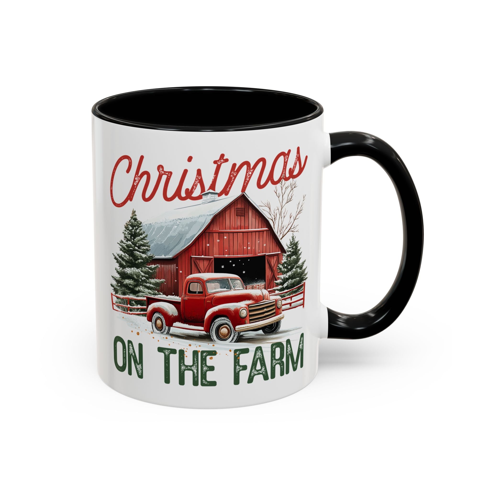 Christmas on the Farm, Red Truck and Barn Mug-Mug-Wild Pour