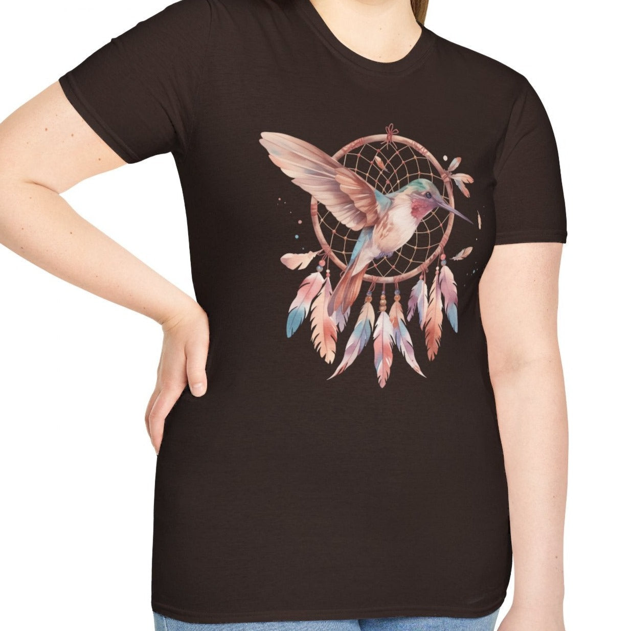 Hummingbird and Dreamcatcher Tee, Style A-Adult Tees-Wild Pour