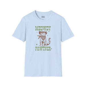 Meowdy Pawtner, Cat Tee-Adult Tees-Wild Pour