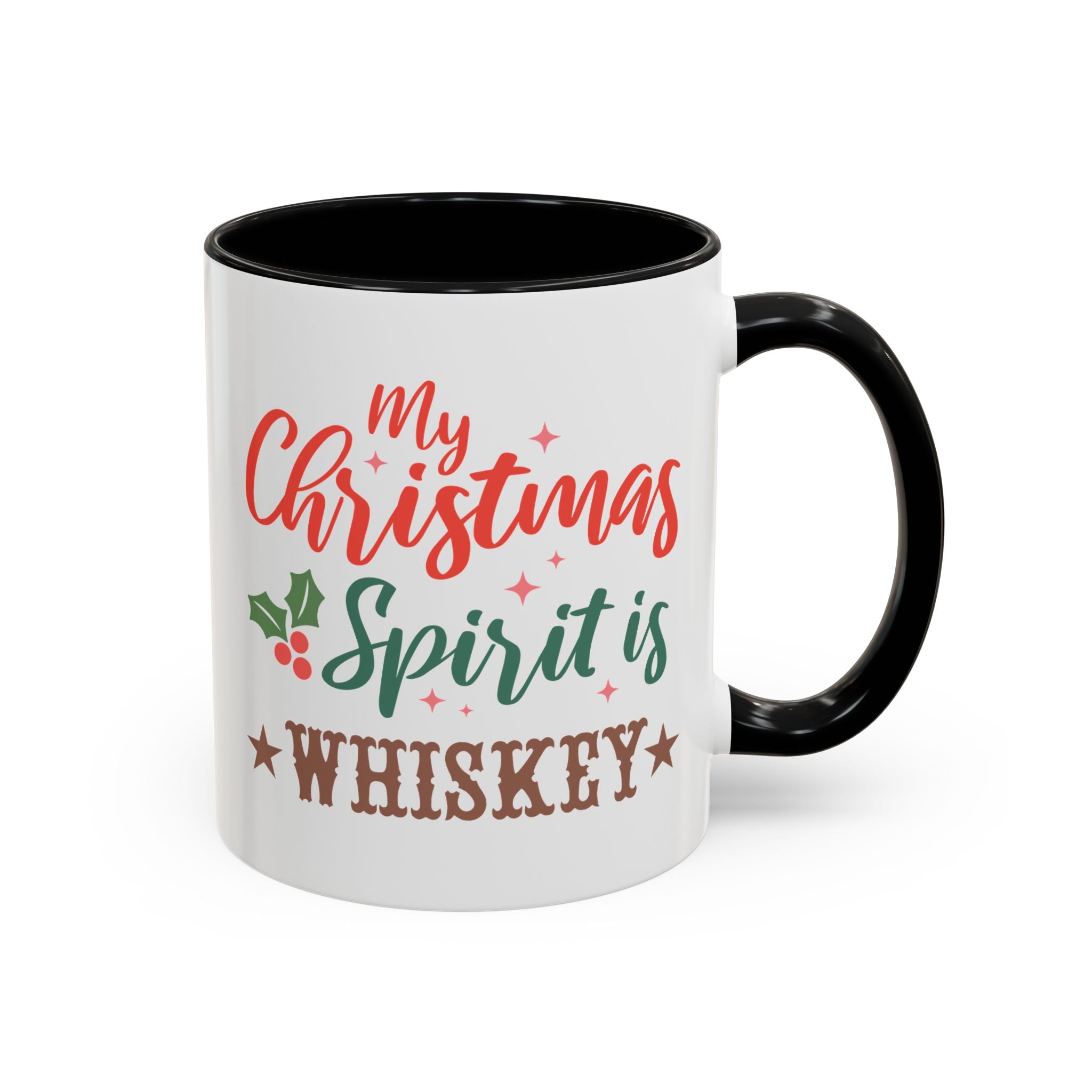 My Christmas Spirit is Whiskey, Funny Holiday Mug