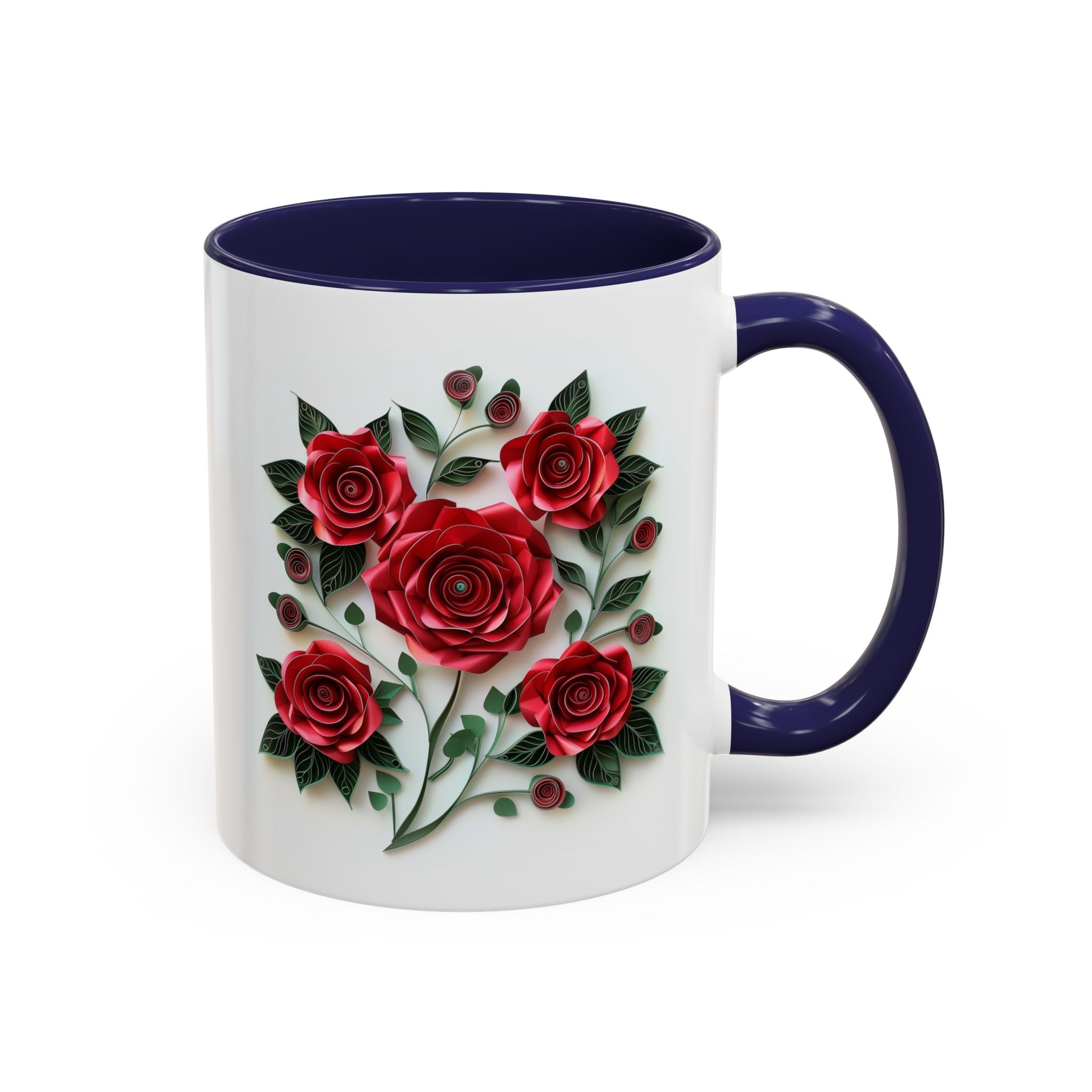 Red Roses, Paper Quilling Mug-Mug-Wild Pour