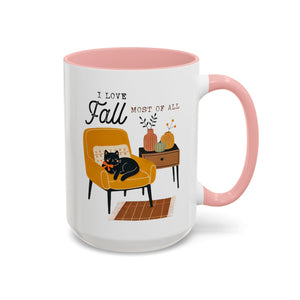 I Love Fall Most of All, Cozy Cat Mug-Mug-Wild Pour