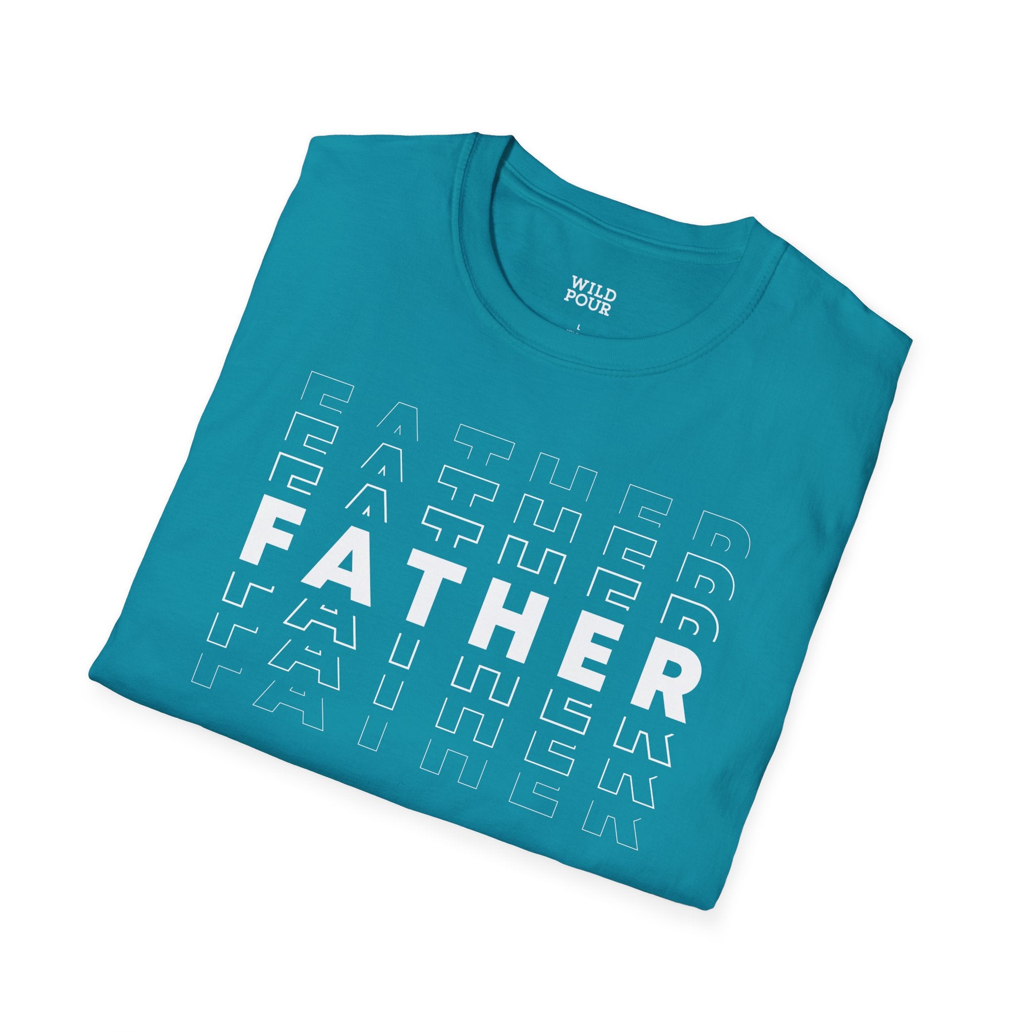 Father, Faded Text Tee-Adult Tees-Wild Pour