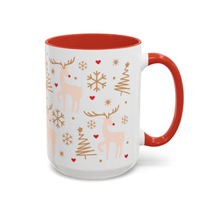 Reindeer, Snowflakes, and Trees, Decorative Wrap-Around Holiday Mug-Mug-Wild Pour