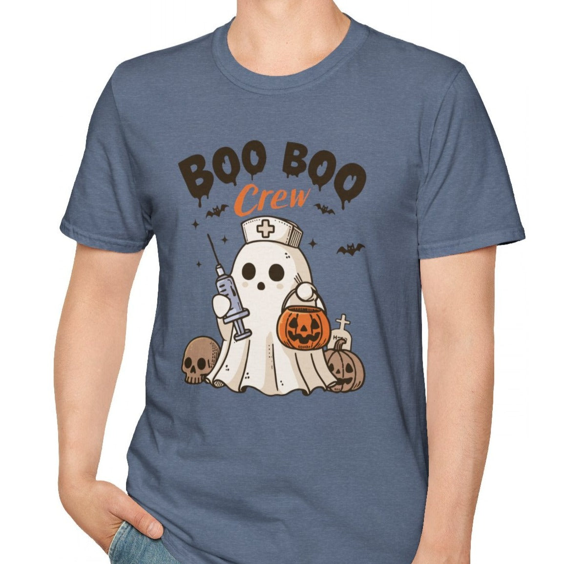 Boo Boo Crew, Ghost Tee-Adult Tees-Wild Pour