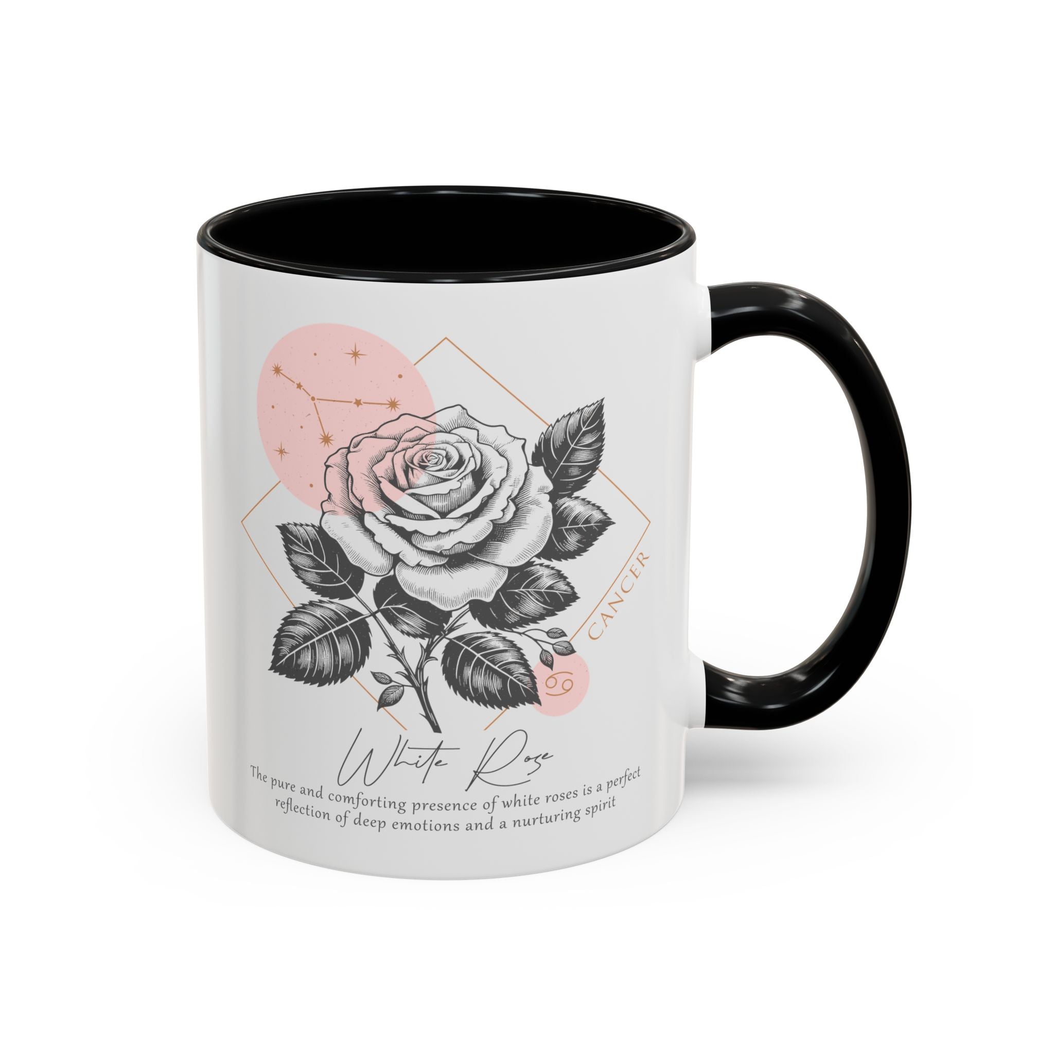 June - July, White Rose, Cancer, Zodiac Birth Month Mug-Mug-Wild Pour