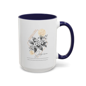 December - January, Jasmine, Capricorn, Zodiac Birth Month Mug-Mug-Wild Pour