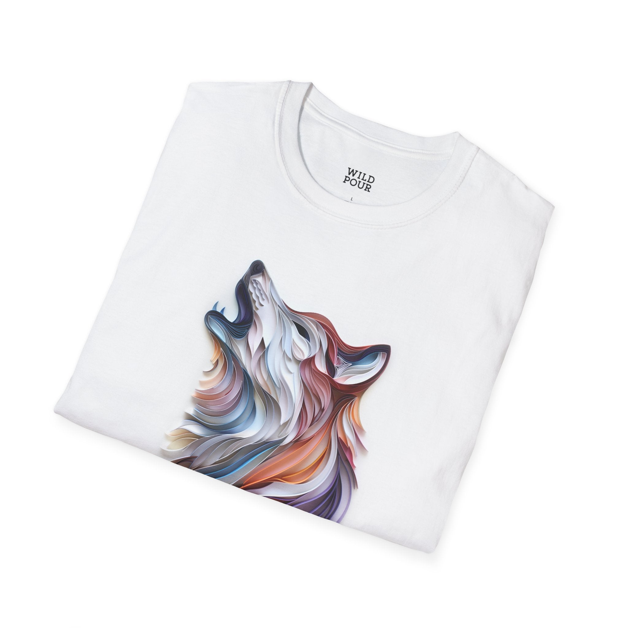 Howling Wolf, Paper Quilling Tee-Adult Tees-Wild Pour