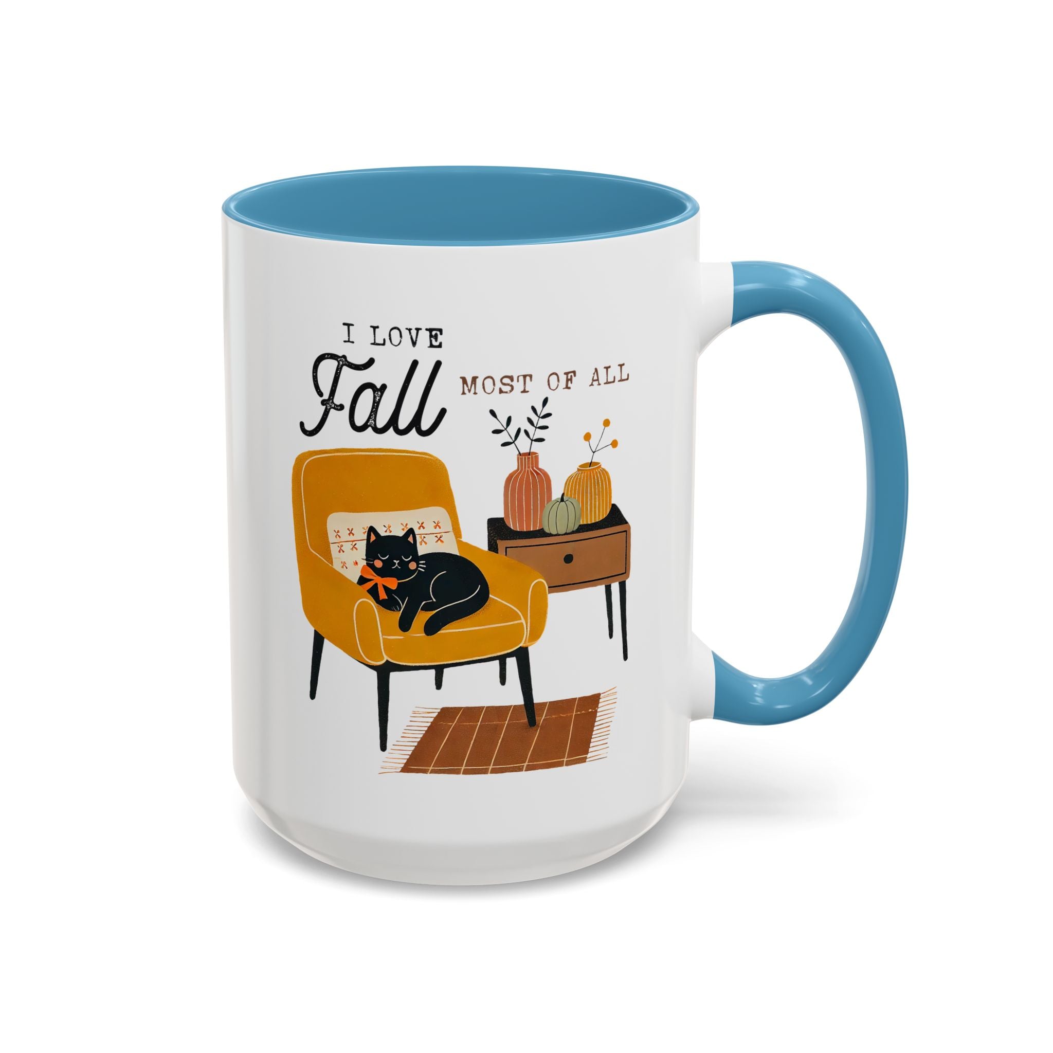 I Love Fall Most of All, Cozy Cat Mug-Mug-Wild Pour