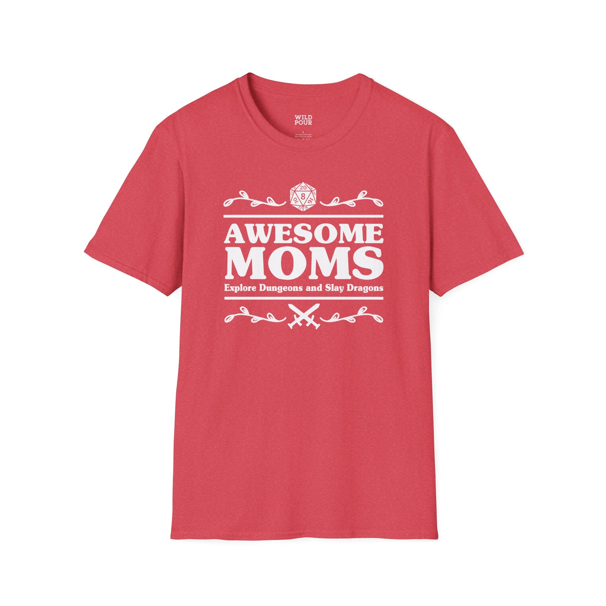 Awesome Moms Explore Dungeons & Slay Dragons, D&D Tee-Adult Tees-Wild Pour