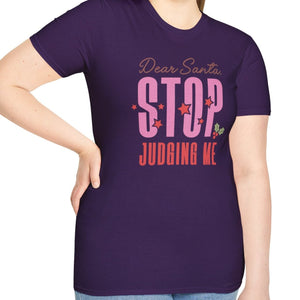 Dear Santa, Stop Judging Me Tee-Adult Tees-Wild Pour