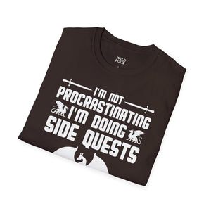 I'm Not Procrastinating, I'm Doing Side Quests, Gamer Tee-Adult Tees-Wild Pour